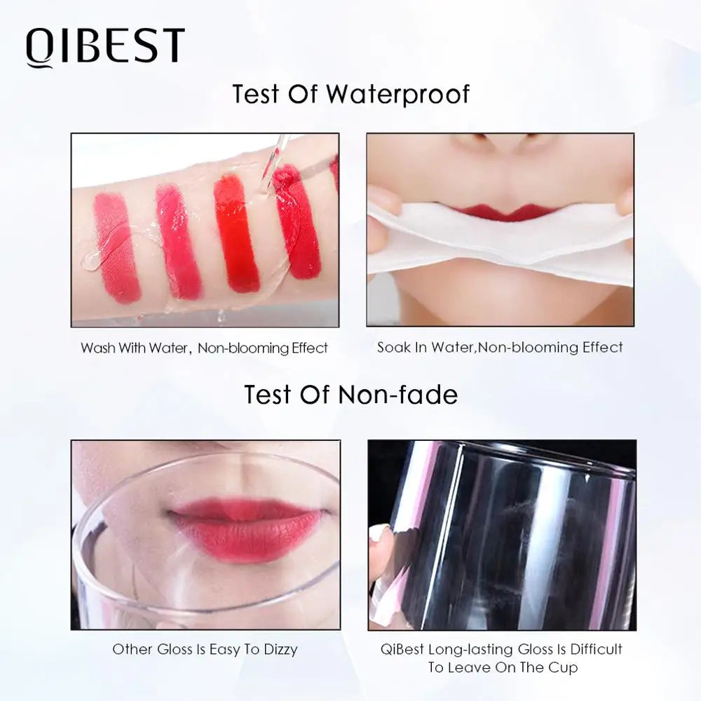 QIBEST Gloss Labial Fosco - Maquiagem para Lábios em 34 Cores