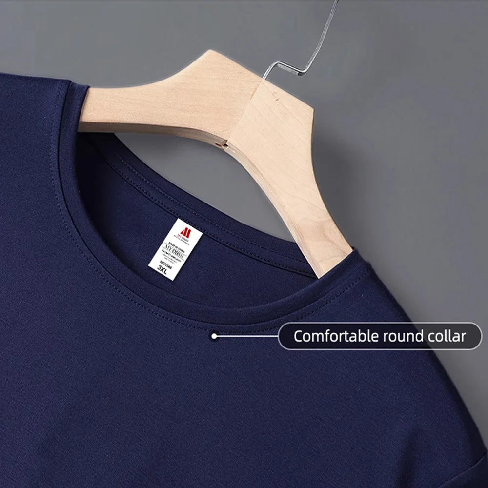 Camiseta de Algodão com Gola V para Homens - Nova Estilo 2024